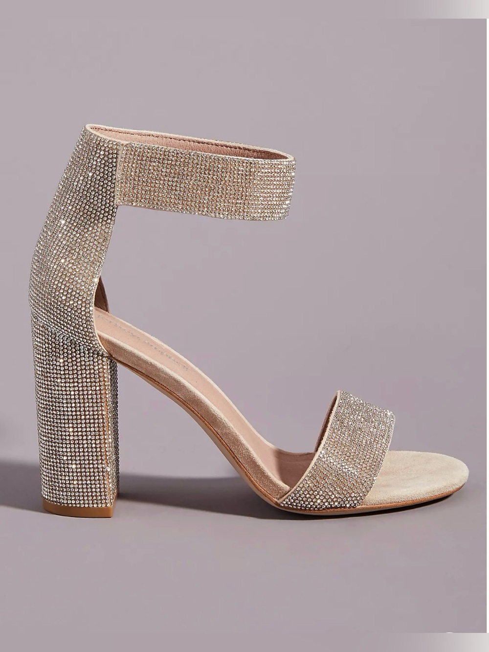 New in Box Jeffrey Campbell Women's Champagne Rhinestone Block Heel